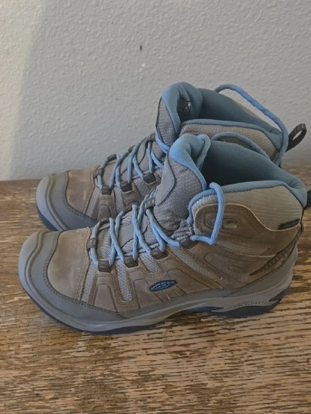 Keen Kids Brown and Light Blue Hiking Boots